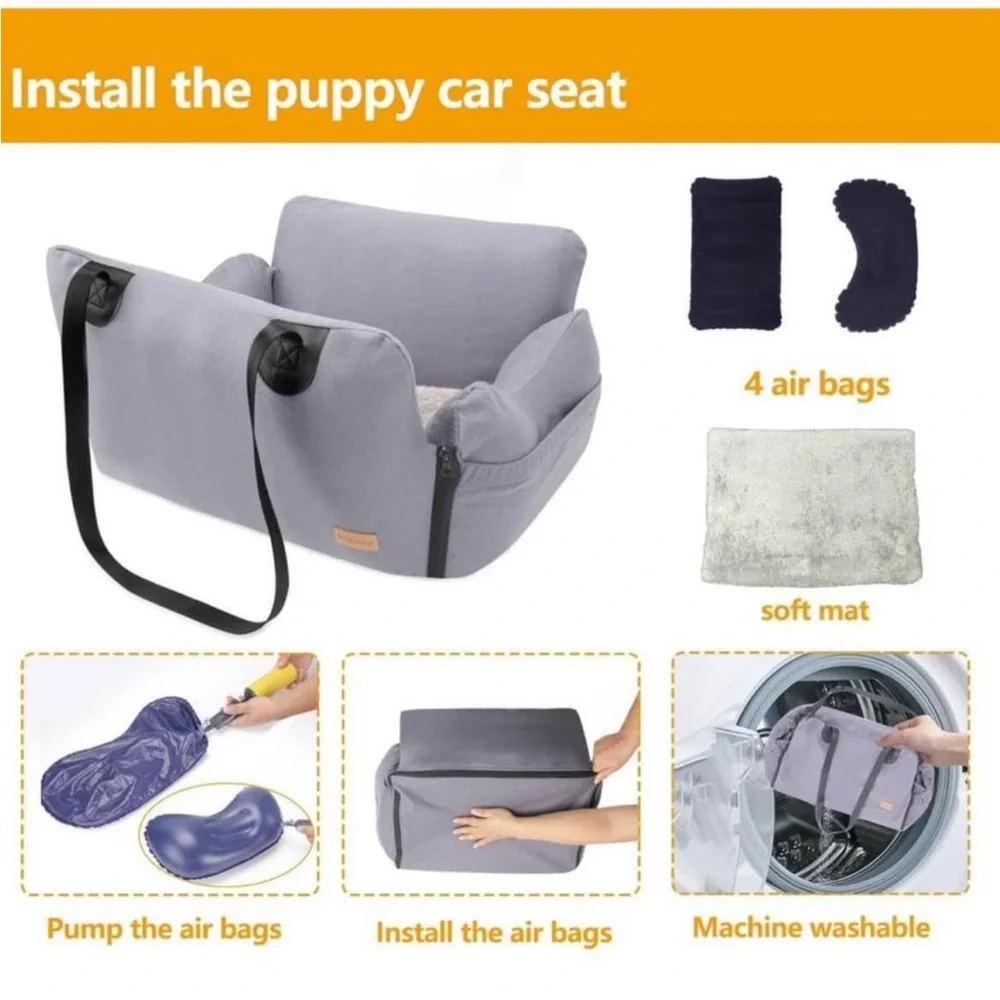 Dog Car Seat for Small Dogs 5-25 lbs.